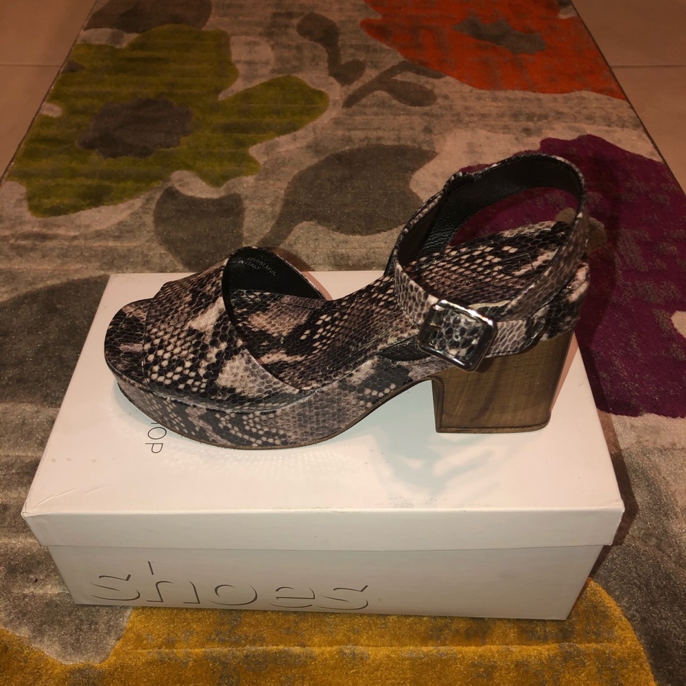 TopShop black/snakeskin platforms